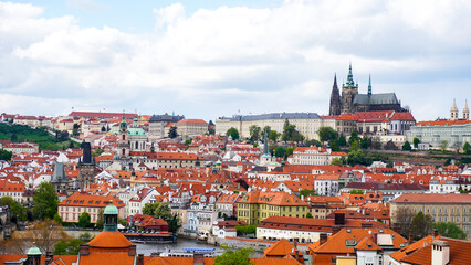 Fototapeta na wymiar Beautiful city view in Prague, Czech Republic