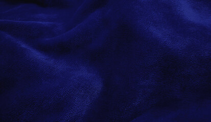 Blue velvet fabric background in a luxurious style for graphic design