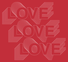 Modern love typography design.