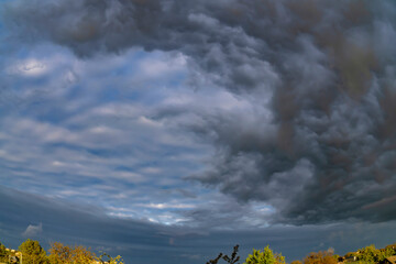 Rainy, stormy sky, gloomy clouds.