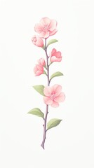 Fototapeta premium Create a digital masterpiece of a long shot quince blossom, incorporating photorealistic details to highlight its exquisite nature Utilize 3D rendering for a modern twist on showcasing this rare, capt
