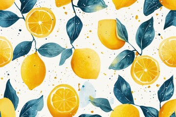 Refreshing Lemonade: Whimsical Citrus Pattern