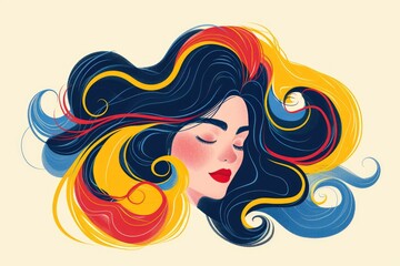 Flat Design Hair Dye Process