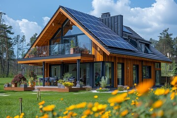 Harnessing solar energy: Panels on roofs for sustainable living