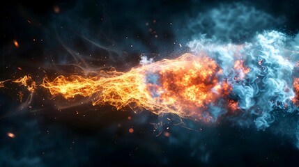 Dramatic Sonic Boom Shockwave with Distorted Air Pressure Waves and Explosive Energy