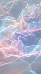 Ethereal Auras and Shimmering Iridescent Waves Hypnotic Audio Visualizations in Pastel Color Scheme