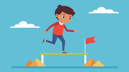 A child practicing their balance and agility on an obstacle course showcasing the physical development and coordination gained through youth