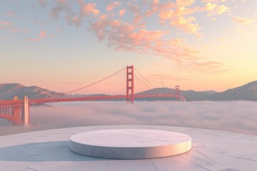 San Francisco's Foggy Grace: Empty Podium by the Bay