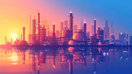 Obraz premium Resource Vitality: Petrochemical Factory Complex