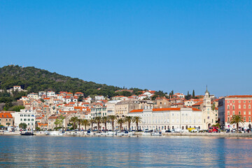 The Port with the church and monastery of St. Frane in Split - obrazy, fototapety, plakaty