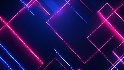 Abstract dark background with blue and purple glowing neon lines
