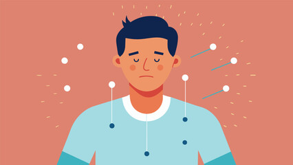 The gentle tapping of needles along the mans meridian points creates a sense of ease and comfort helping him to release any tension or blockages in.