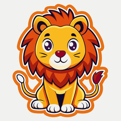 Fototapeta premium lion cartoon vector art illustration on white background