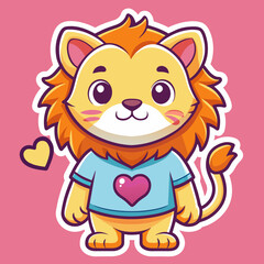 lion cartoon vector art illustration on white background
