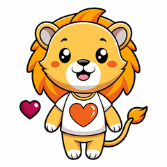 Obraz premium lion cartoon vector art illustration on white background