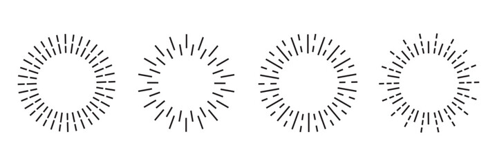 Abstract sunburst. Vintage sun burst frames and design element. Geometric shape ,light ray. Vector illustration 1