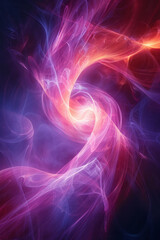 Magnetic waves in purple and pink, ideal for themes related to virtual reality and digital worlds,