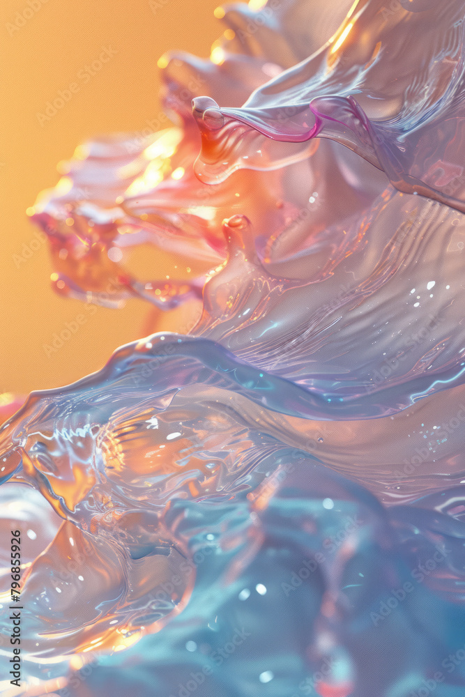 Aufkleber Gradual color-transitioning waves, symbolizing seamless data integration and flow,