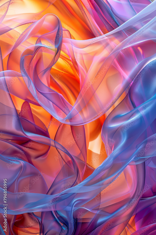 Aufkleber Generate a visual representation of abstract forms that seem to pulse and throb with energy, utilizing bold, contrasting colors and dynamic shapes,