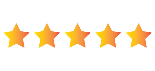 Five stars customer product rating review flat icon for apps and websites, vector. Five stars rating. - obrazy, fototapety, plakaty