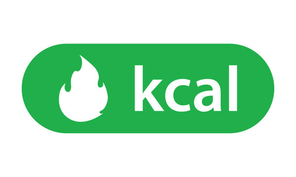 Energy fat burn kcal fire icon. Kilocalorie green logo vector weight fitness flame graphic icon illustration. kilocalorie symbolic emblem for food products cover designation, fat burning.	