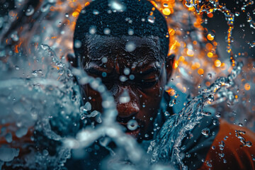 An energetic splash of sports team colors, ideal for promoting sporting events or merchandise,