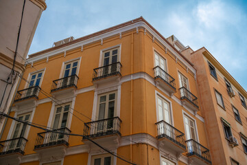 Malaga, Spain, view of the eastern and modern architectures on residential building