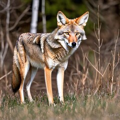 Fototapeta premium Portrait of a Coyote (Canis lupus). AI generated