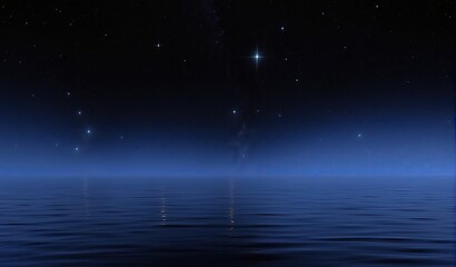 A beautiful calm sea in starry night
