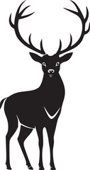 Deer Silhouette Isolated on White Background
