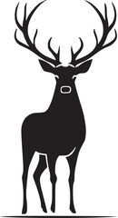 Deer Silhouette Isolated on White Background
