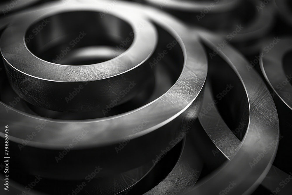 Leinwandbilder A series of interlocking circles, each line flowing seamlessly into the next, creating a continuous loop,