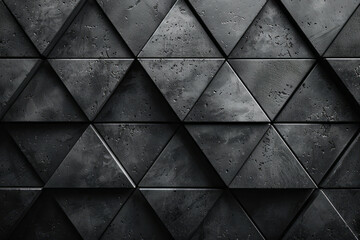 Obraz premium A series of interlocking black triangles, forming a stark and striking geometric pattern,