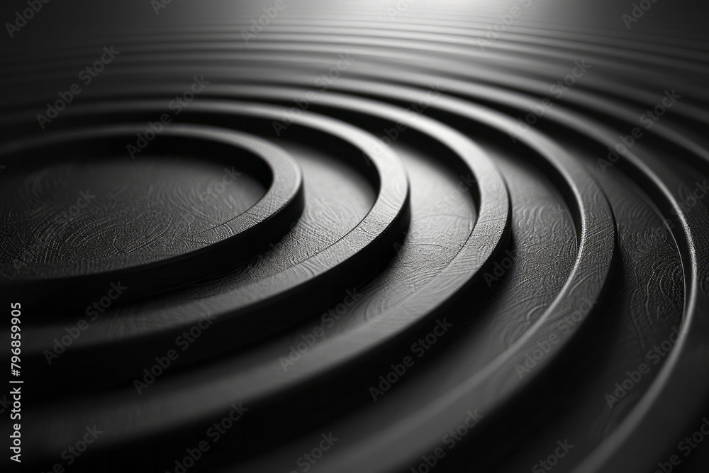 Fototapete A series of concentric circles, fading from dark to light, creating a sense of depth and motion,