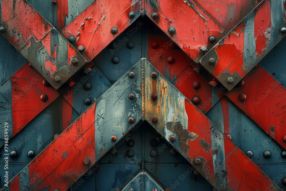 Aufkleber A series of angular chevrons, pointed and precise, creating a sharp, edgy background,