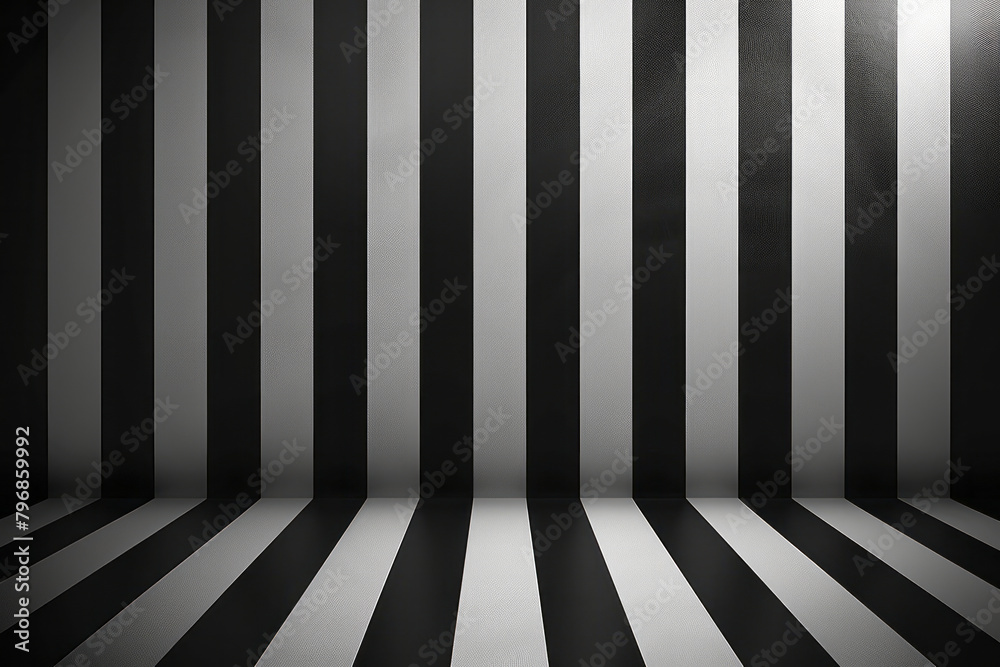 Poster a seamless pattern of black and white vertical stripes, offering a sleek and straightforward visual 