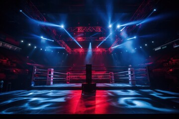 Lighting boxing stage entertainment - obrazy, fototapety, plakaty