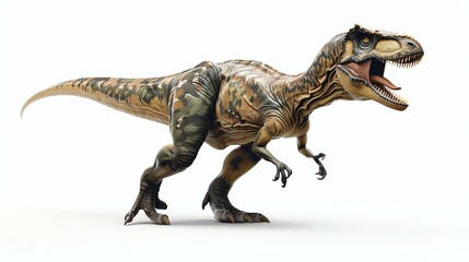 The fearsome Tyrannosaurus Rex stands tall and proud, its massive jaws open wide in a deafening roar.