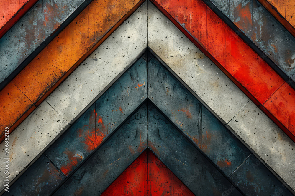 Poster A chevron pattern with sharp peaks, each alternating in color to enhance visual impact,