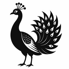 peacock silhouette vector art illustration