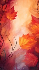 Abstract autumn background with leaves	
