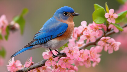 A blue bird on branch 