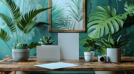 Spacious Paper on Desk - Minimalist Business Background with Ample Space for Designers