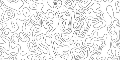 Contour map background. Geography scheme and terrain. Topography grid map. Stylized topographic contour map. Geographic line mountain relief. Abstract lines or wavy backdrop background.
