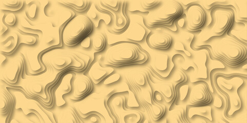 3D Woodcut Stylized Brown Woody topographic contour scheme and terrain. Topography grid map. Contour map background. Geographic line mountain relief. Abstract lines or wavy backdrop background.