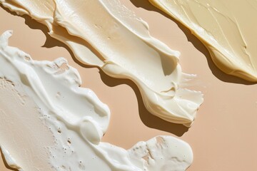 Fototapeta premium Cosmetic skincare smears cream backgrounds dessert.