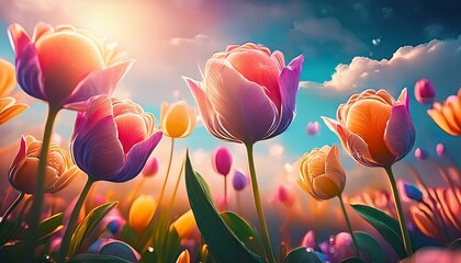 Tulpen in einen besonderen licht.