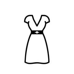 women's dress simple icon. illustrator vector.