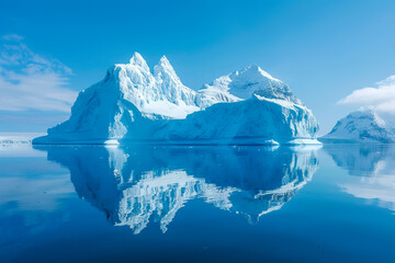 Fototapeta na wymiar Serene glacial reflection in iceland