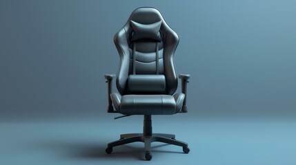 Black comfortable gaming chair with adjustable backrest and headrest. Perfect for long gaming sessions.
